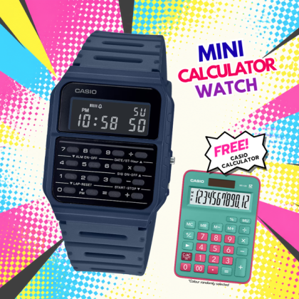 [FREE Casio Calculator] Casio Vintage CA-53WF-2B Blue Strap Calculator Men Watch